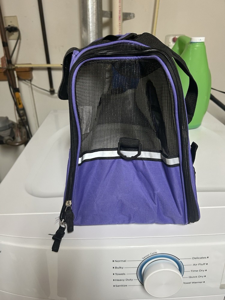 Large Cat Carrier Purple & Black