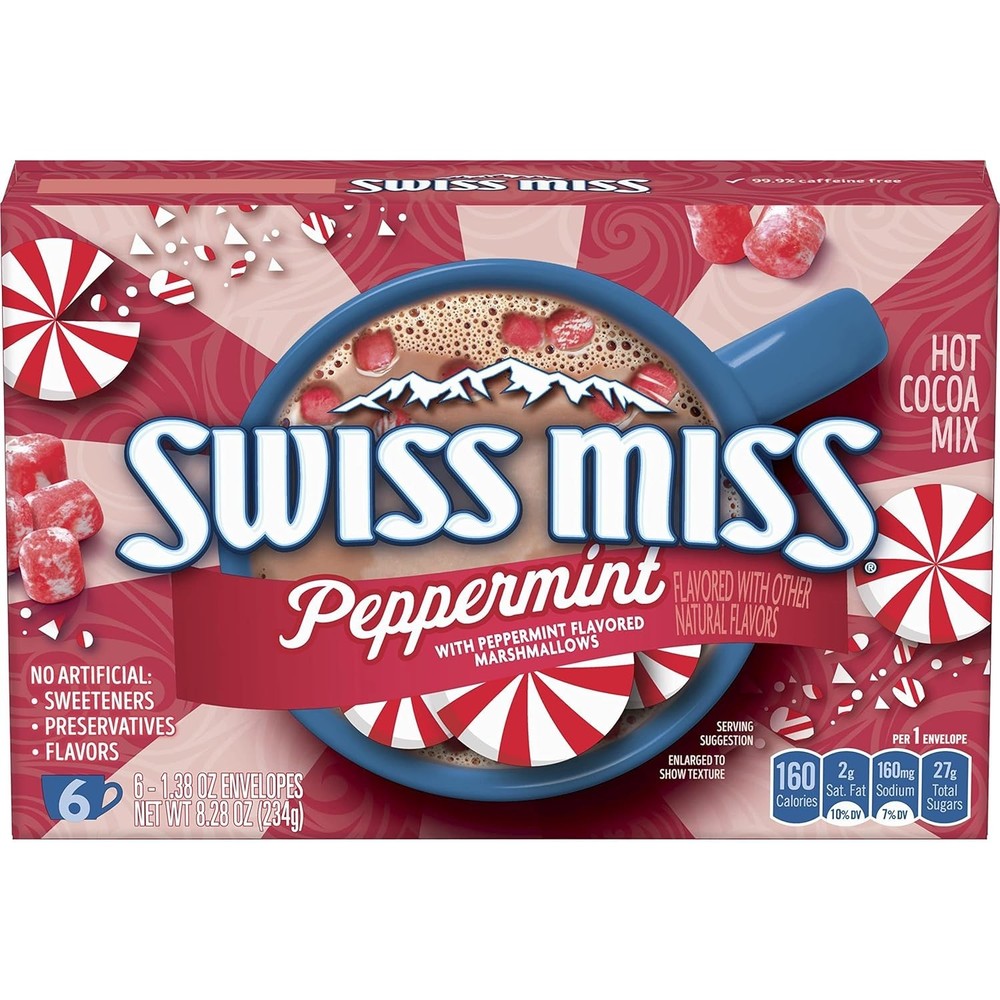 Delightful Peppermint Hot Cocoa Mix with Marshmallows - 6 Pack Convenience