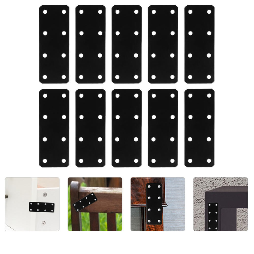 10 Pcs Straight Corner Brace Iron Sheets Flat Bracket Joining Plate Connector