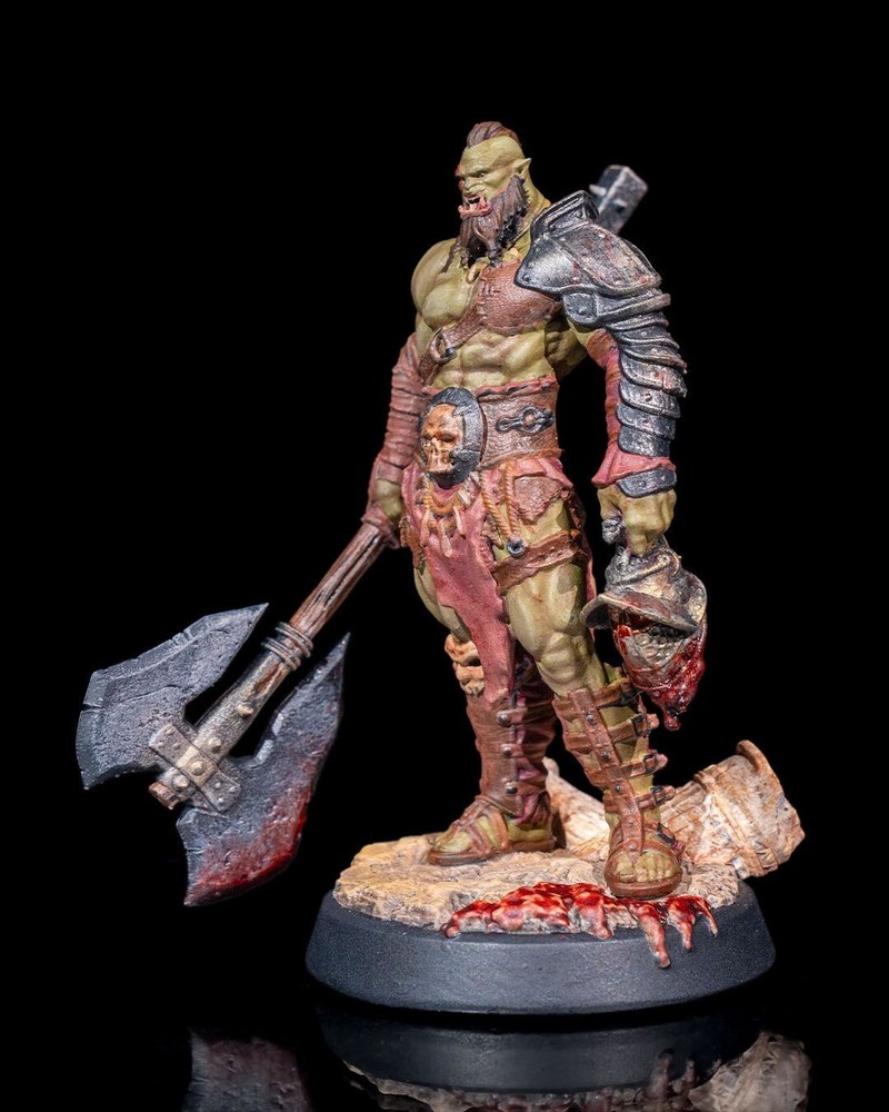 DnD Orc Gladiator Fighter Miniature 32mm Scale (unpainted)