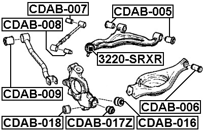 ARM BUSHING FOR REAR ROD - Febest # CDAB-007