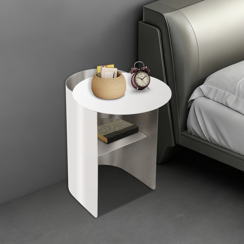 Silver Side Table For Home Sofa Side Stainless Steel Modern Accent Table