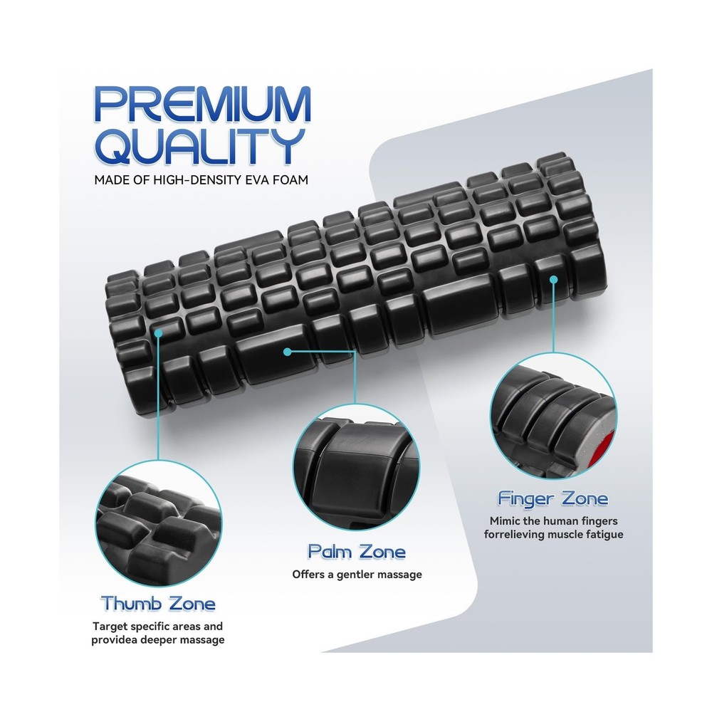Krightlink Foam Roller High Density Foam Roller Set for Deep Tissue... FAST SHIP