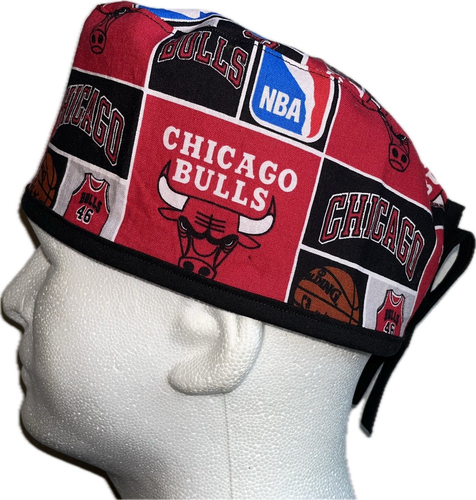 NBA Chicago Bulls Square Scrub Hat Chemo Cap