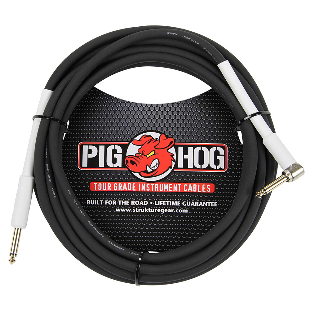 PIG HOG 18.6' Feet High Performance Instrument Cable Black, 2-Pack