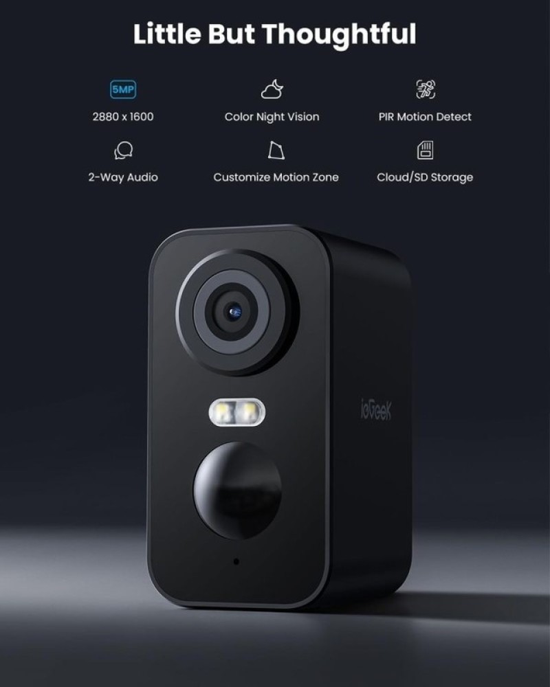 ieGeek Security Camera Wireless Outdoor 2-Pack with AI Detection 2K 5MP Alexa