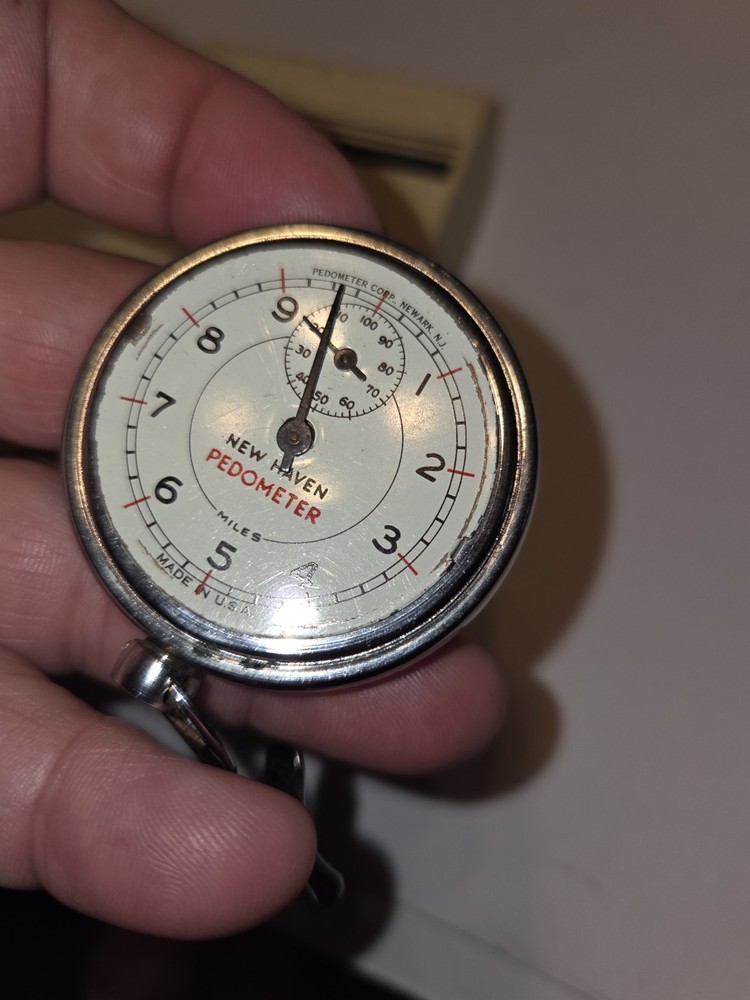 Vintage Pedometer #98 Aristo Adjustable Pace Setting Chrome w/Box Germany