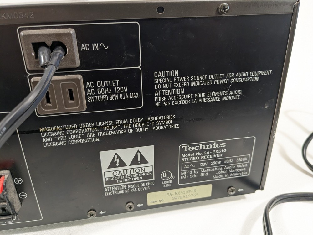 Technics SA-EX510 AV Control Stereo Receiver Amplifier No Remote Tested Works