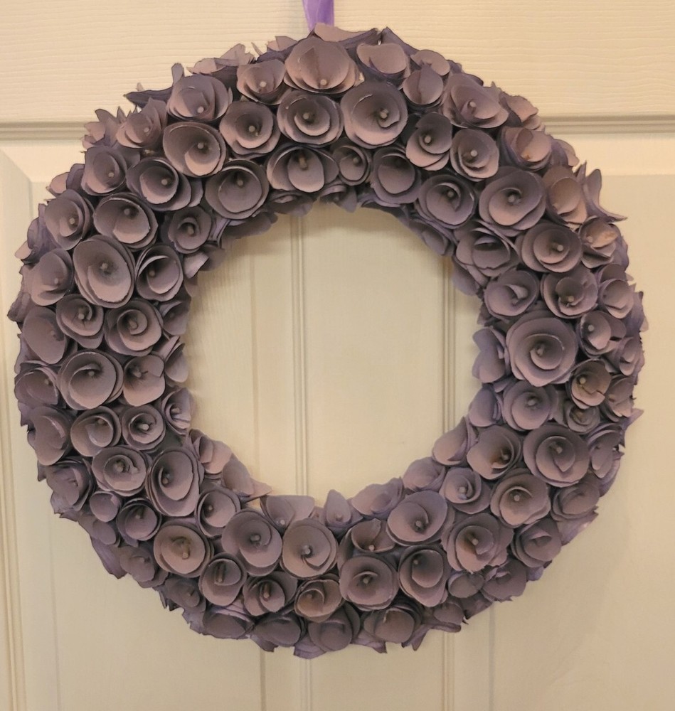 Beautiful Crafted Wreath 18" Purple Rosettes