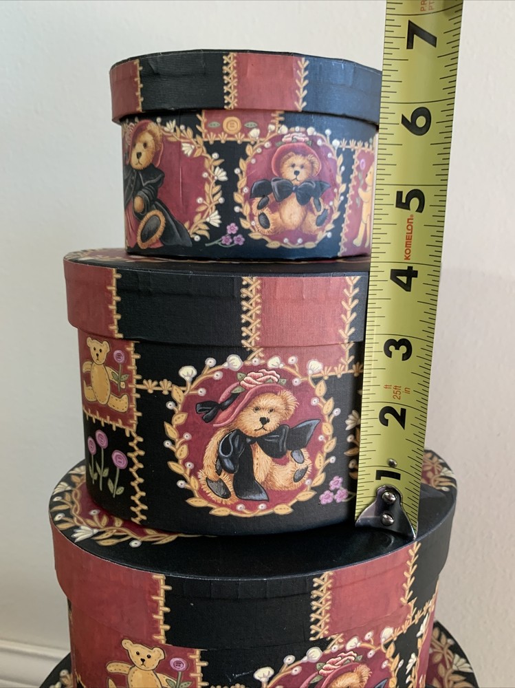 Set Of 5 Stacking Nesting Boxes Floral Bob’s Boxes Victorian Teddies