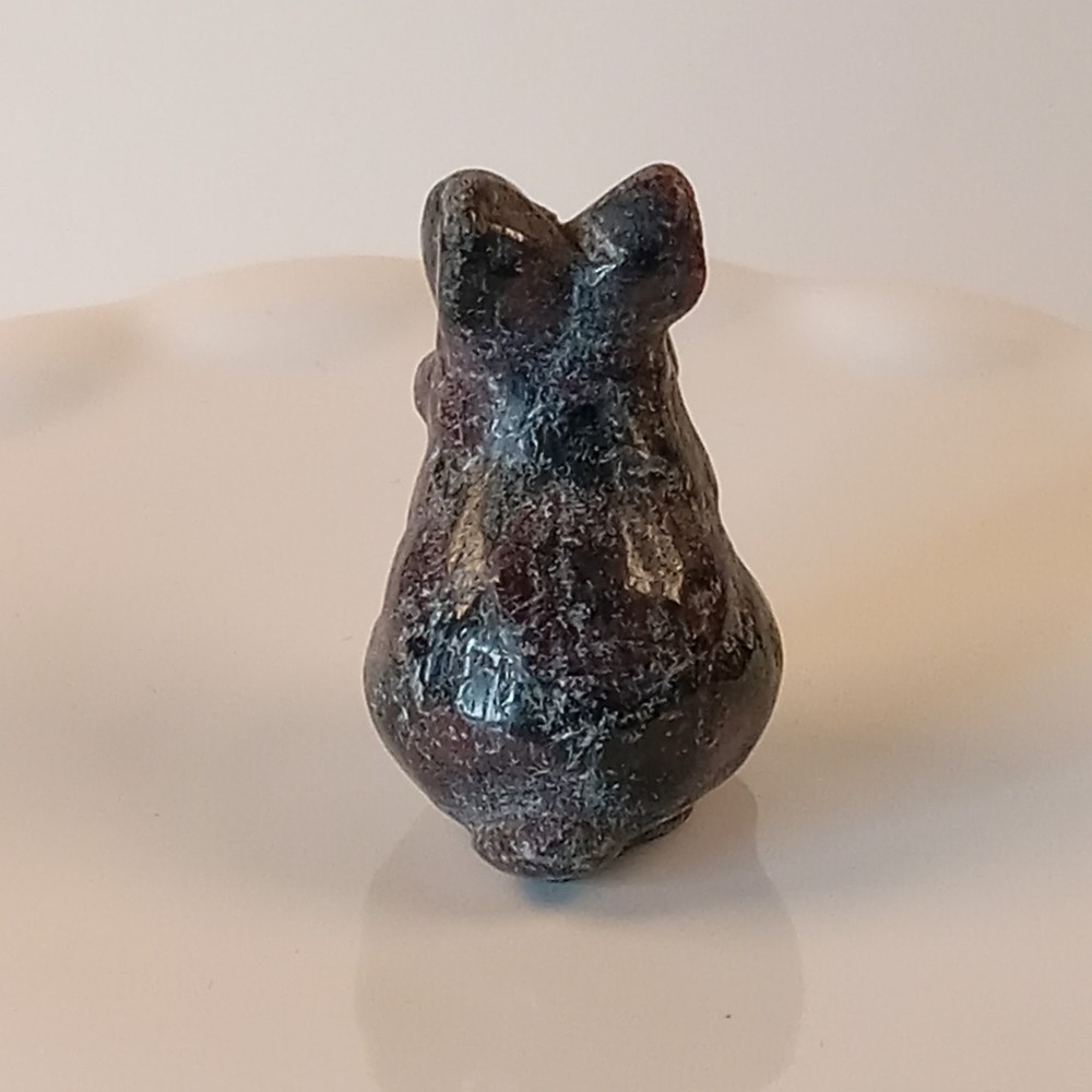 Garnet Crystal Bunny Carving Deep Red Rabbit Figure 28g | E25