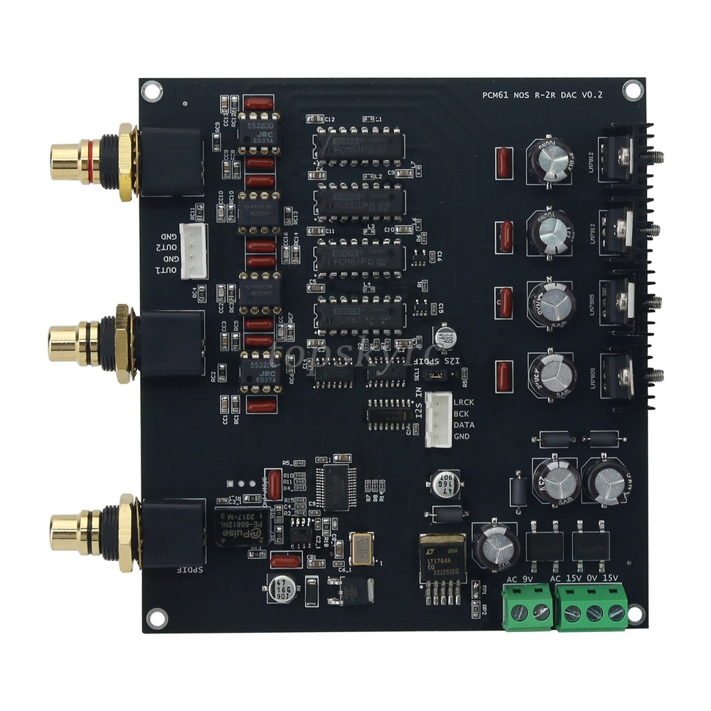 HIFI R2R DAC PCM61 Decoder Four-parallel Differential Design Vinyl Style tps