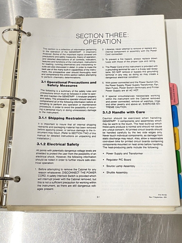 Electro-nucleonics GemStar 2 Blood Chemistry Analyzer - Users Guide / Manual
