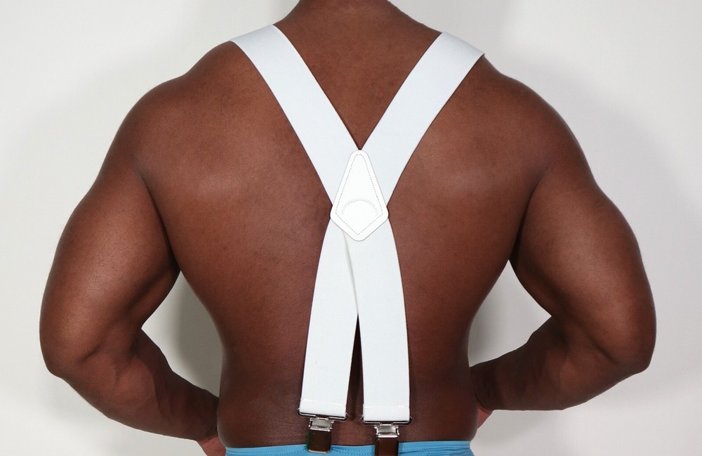 WIDE WHITE SUSPENDERS