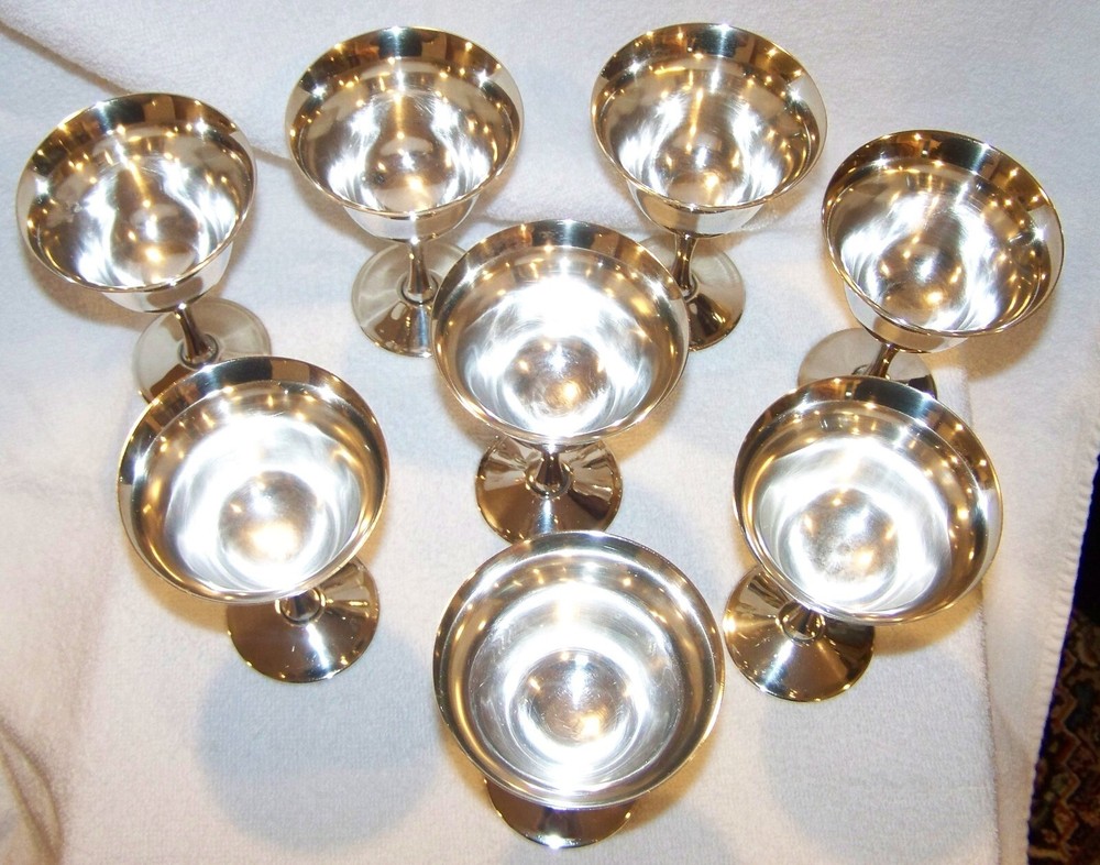 DE UMBERTI ITALY SILVER WINE GOBLETS - 8