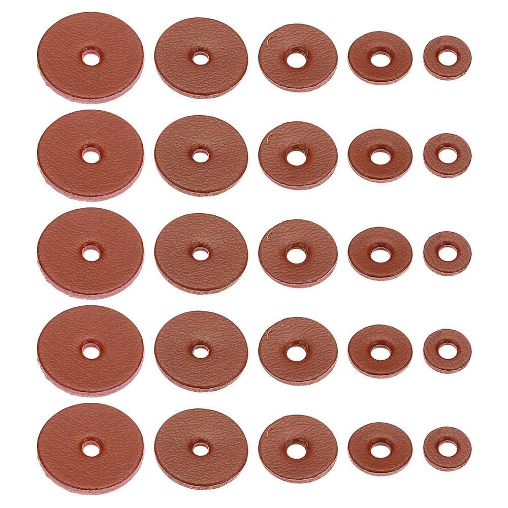 Leather Washers, 100pcs Leather Handle Washer Leather Spacer, Reddish Brown