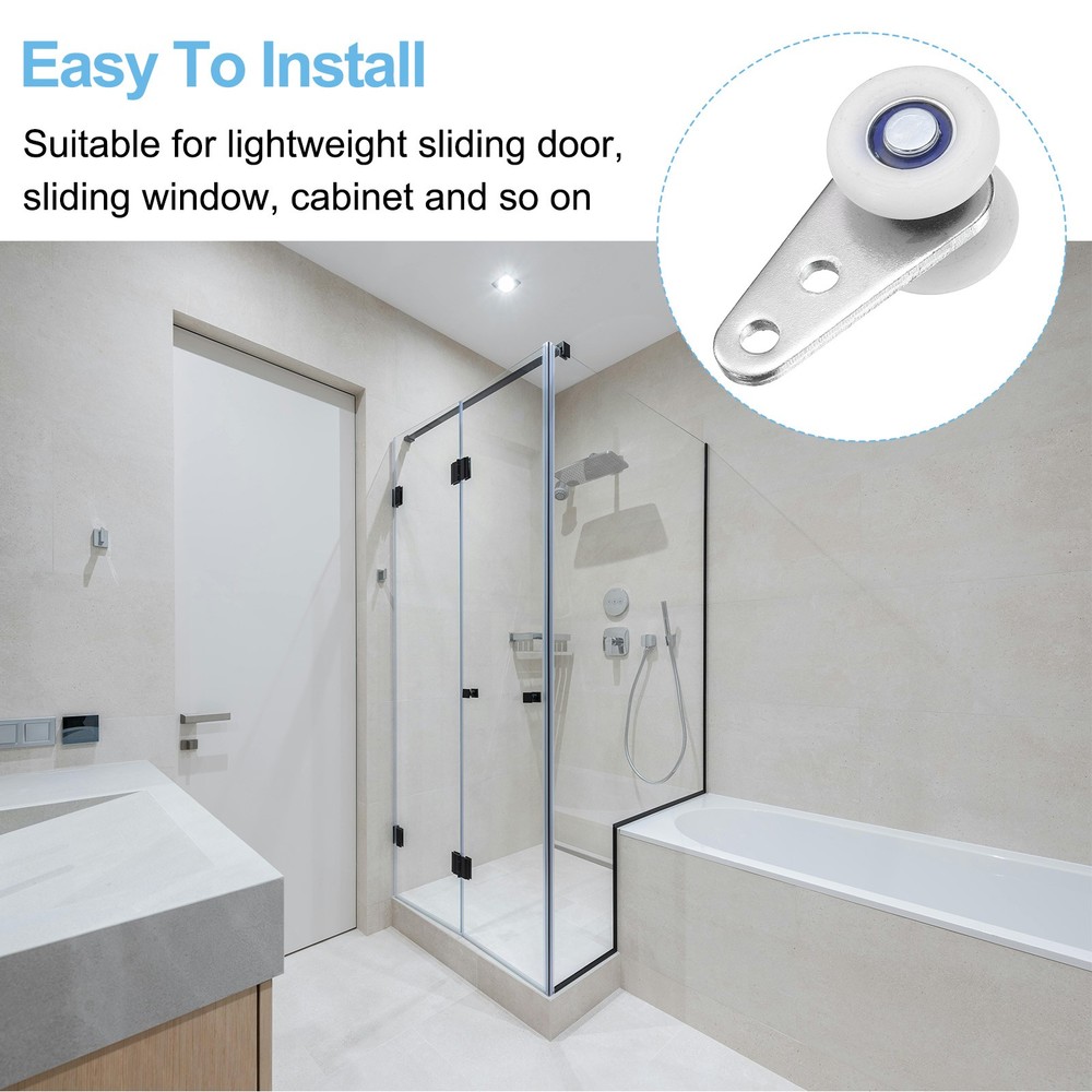 10pcs Trolley Assembly Roller, Sliding Track Roller Sliding Door, Silver