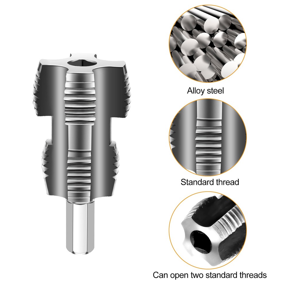 3Pcs 1/2'' & 3/4'' Water Pipe Integrated Internal & External Pipe Threading Tool