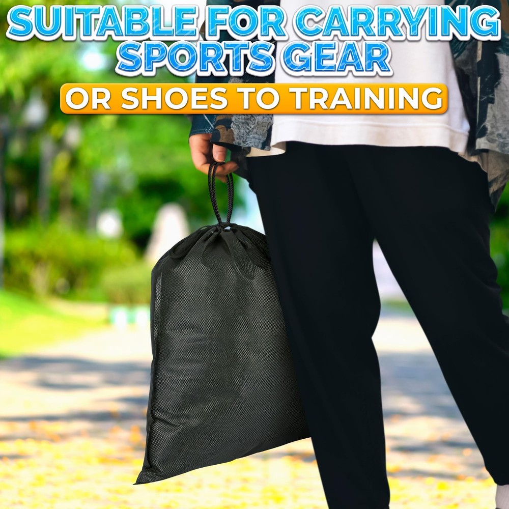 10 Pack Travel Shoe Backpack Set – Non-Mesh Solid 11.8"x15.75" Waterproof Dra...