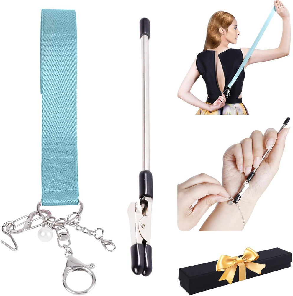 Zipper Helper Pull for Dresses and Bracelet Helper Tool Set, Zipper Puller Helpe