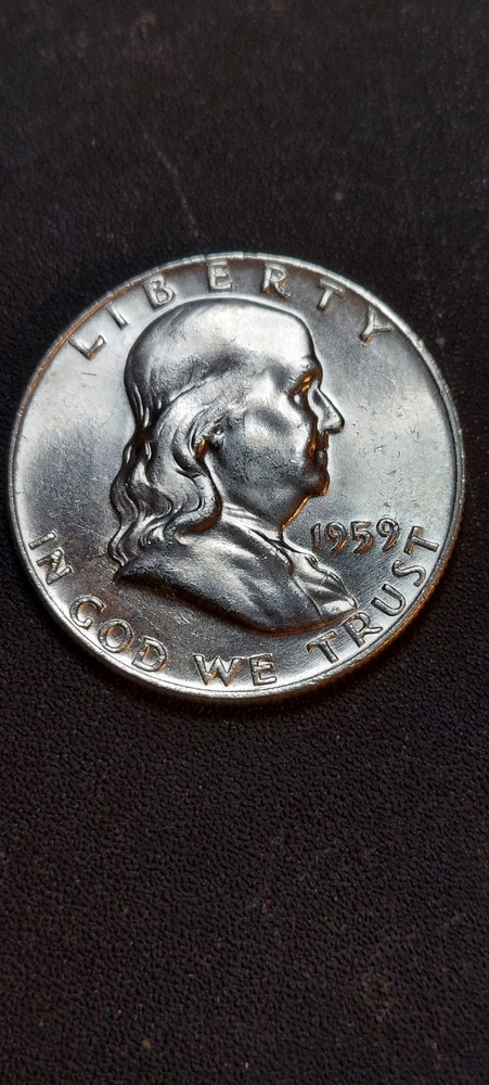1959 D BU UNC FRANKLIN HALF DOLLAR *FULL BELL LINES* 90% Silver. FREE SHIP!!