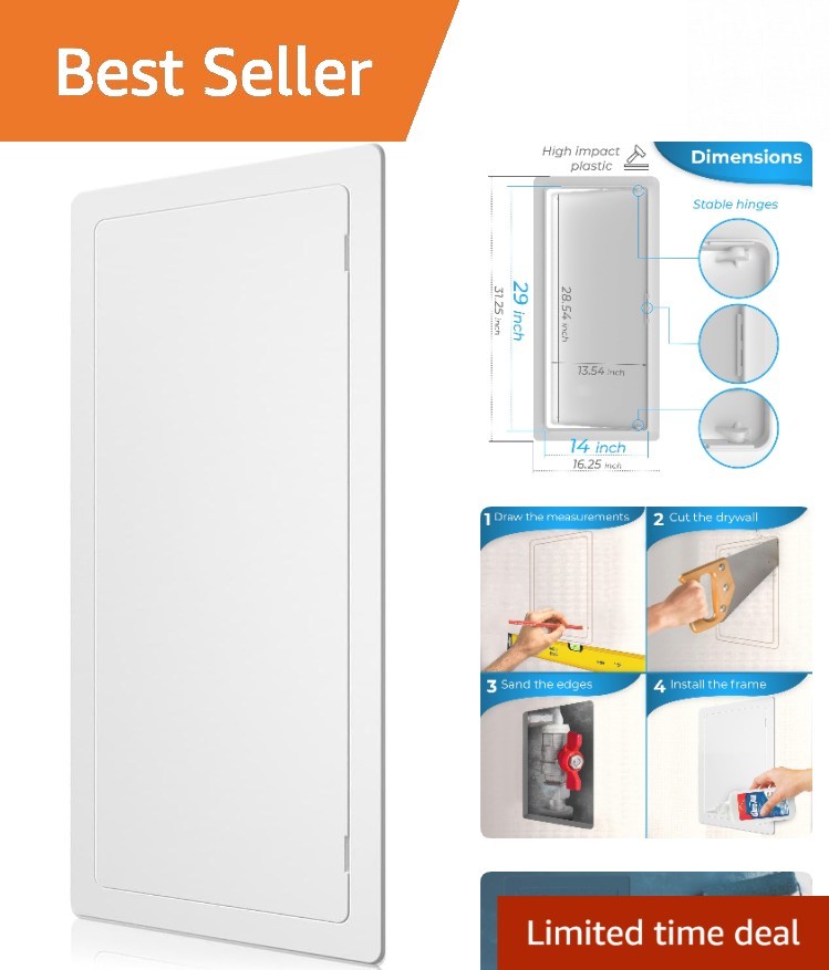 Water-Resistant White Access Panel - 14x29 Inch for Plumbing & Electrical Access