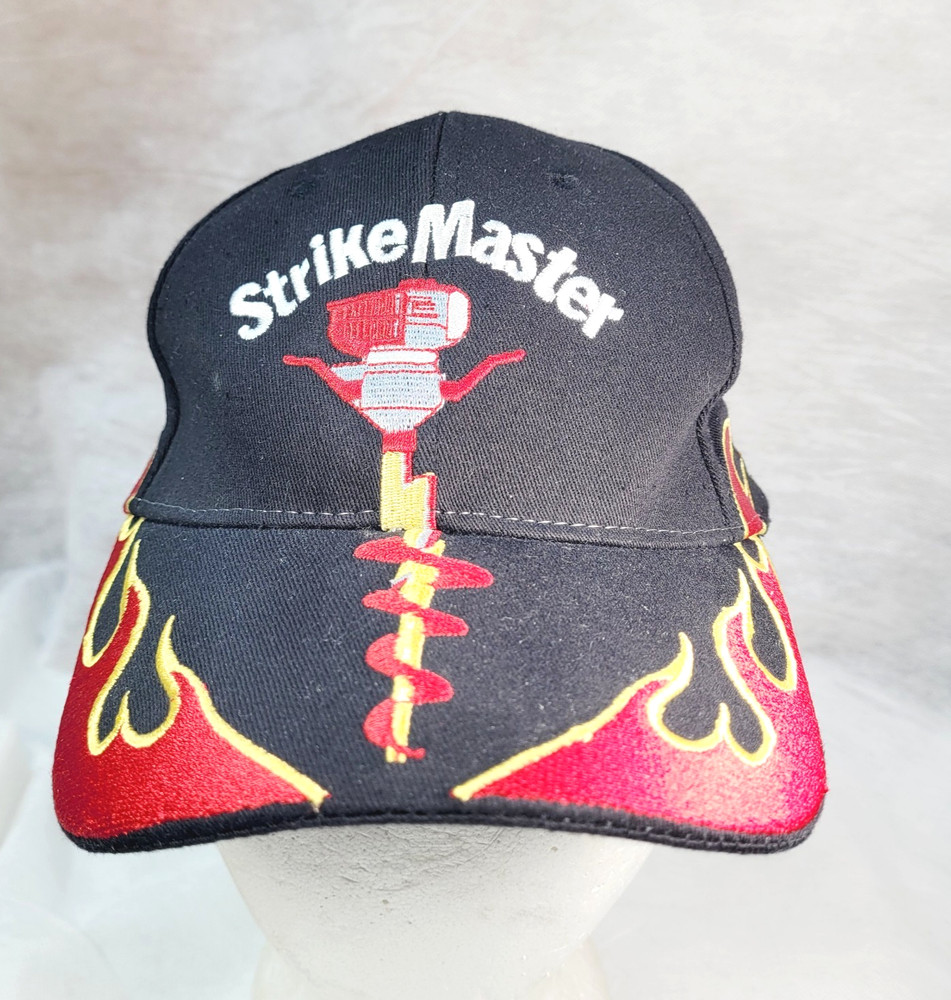 Black Strikemaster Fire in the Hole Billed Cap, Adjustable Strap