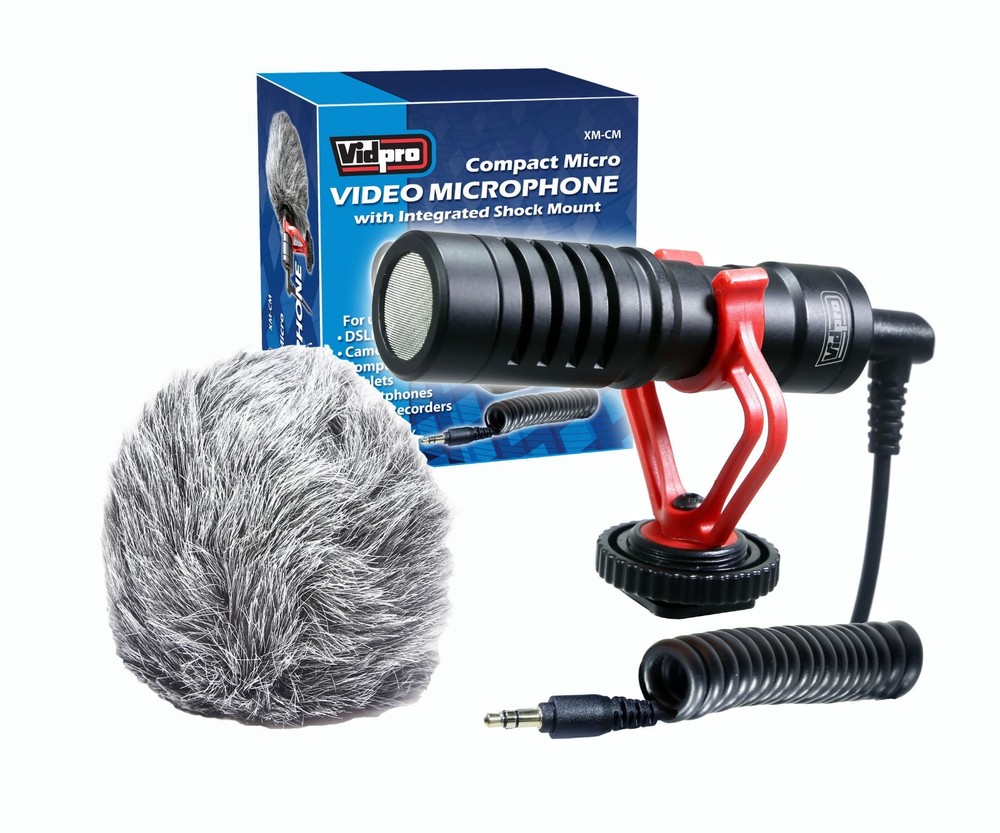 Vidpro XM-CM Compact Micro Video Microphone with Integrated Shock Mount