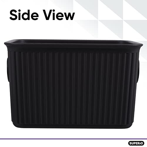 Superio 1.5 L Mini Ribbed Storage Bin- Plastic Storage Basket (Brown, 4 Pack)