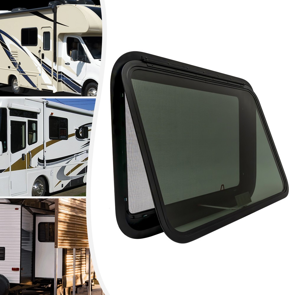 RV Push Out Window Trailer Exit Window Rectangular Caravan Venting Window 90°