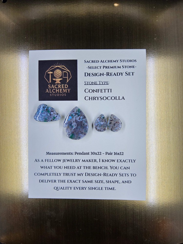 Tear Shape - Confetti Chrysocolla - Sacred Alchemy Select - Design-Ready Set