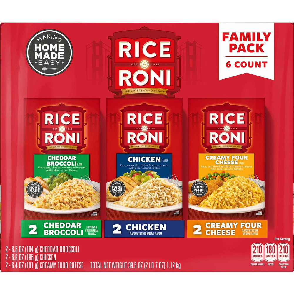Rice A Roni Rice Mix, Variety Pack, 6 pk.