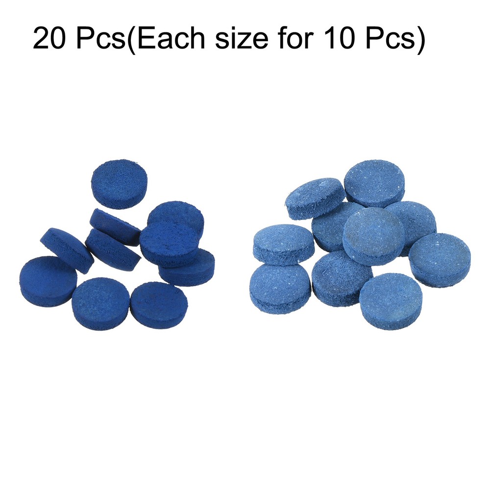 12mm 13mm Billiard Stick Tips, 20pcs Replacement Tips, Blue