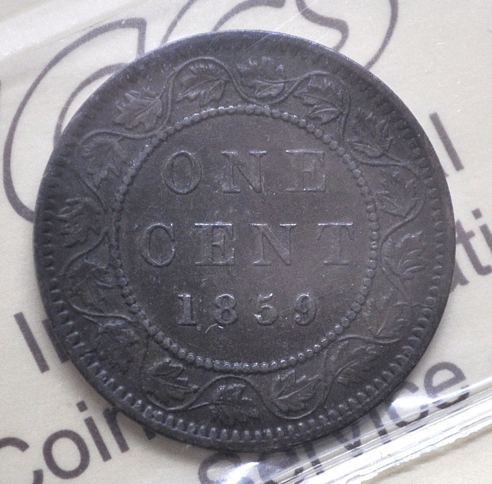 1859 N9 Canada One Cent ICCS graded EF-45
