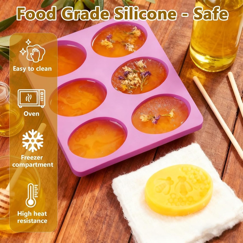 MULTI-PURPOSE SILICONE SOAP AND CRAFT MOLD WITH BEES AND FLOWER PATTERNS