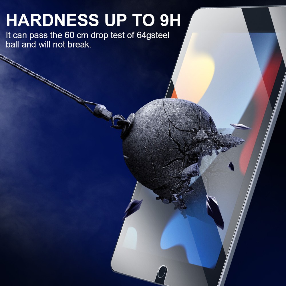 For iPad 9th/8th/7th Gen 10.2 inch Tempered Glass Screen Protector Full Coverage