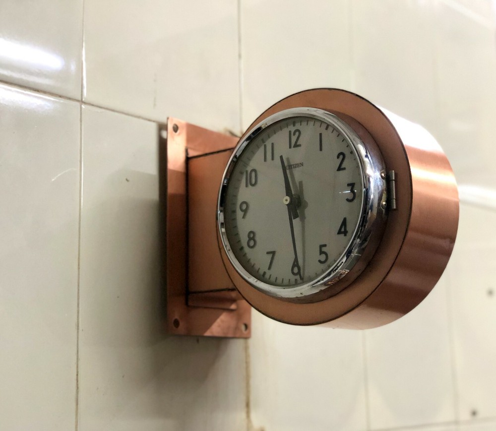 Vintage Copper Coated Citizen Wall Clock Refurbished Double Sided Antique Post