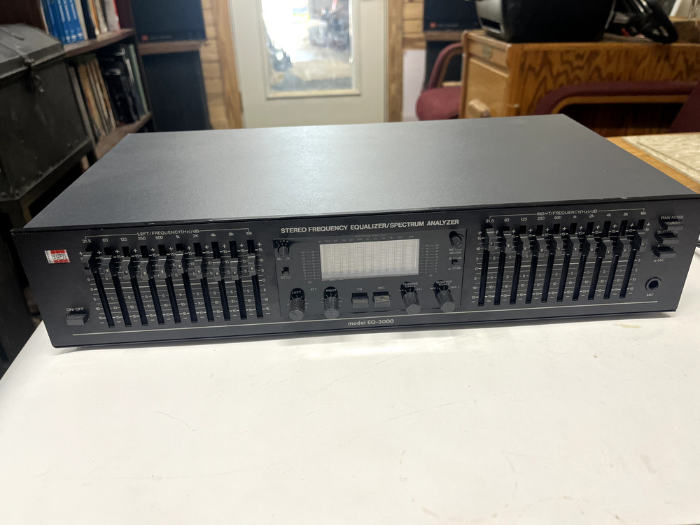 BSR EQ-3000 Stereo Frequency Graphic Equalizer Spectrum Analyzer - Black