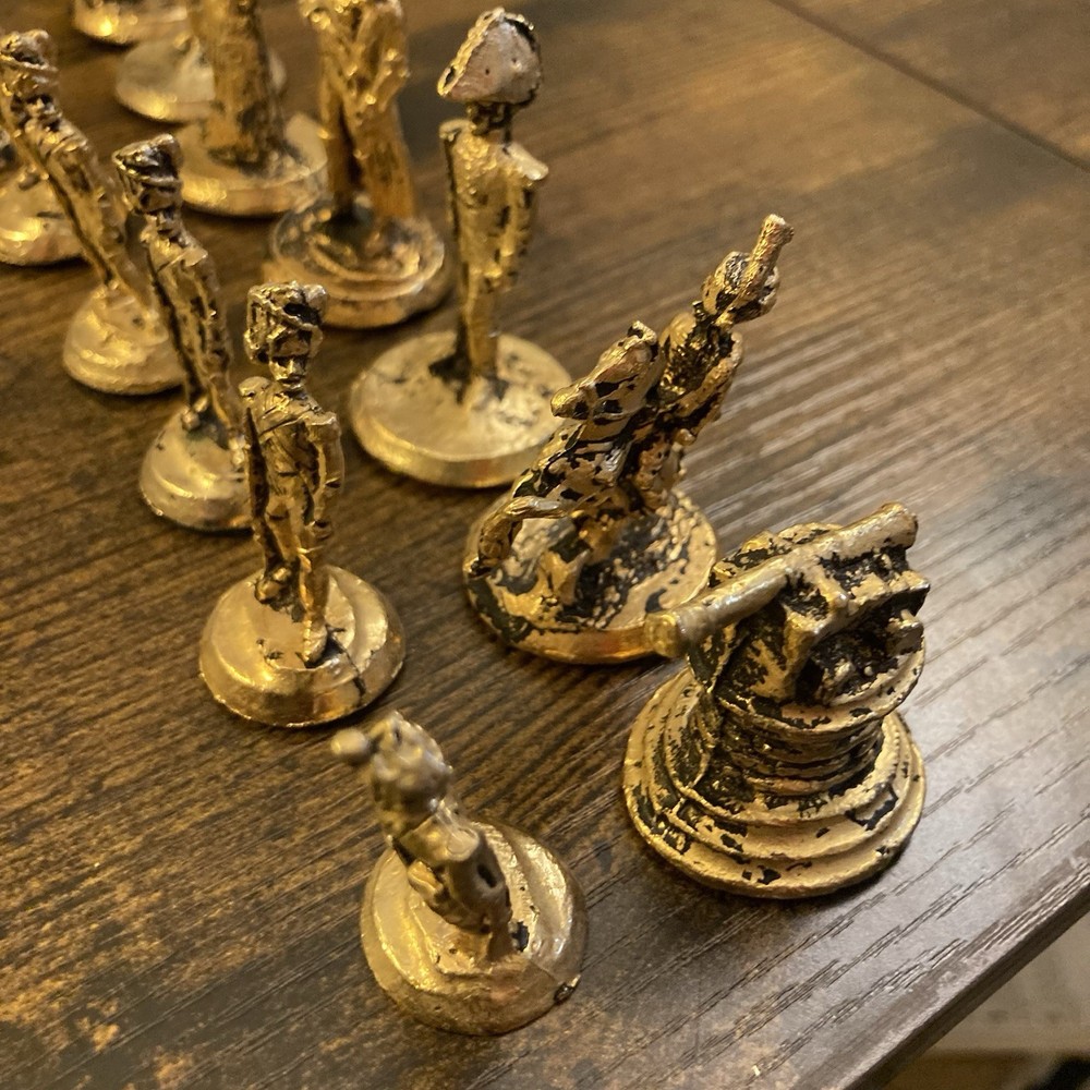 Masters Jack Scruby Napoleon Chess Set 24KT Gold Nickel Silver Plate See Details