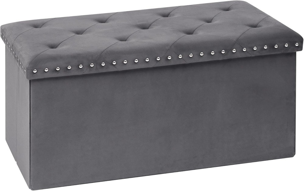 Storage Ottoman Bench Folding Tufted W/ Storage 140L Footrest Bench