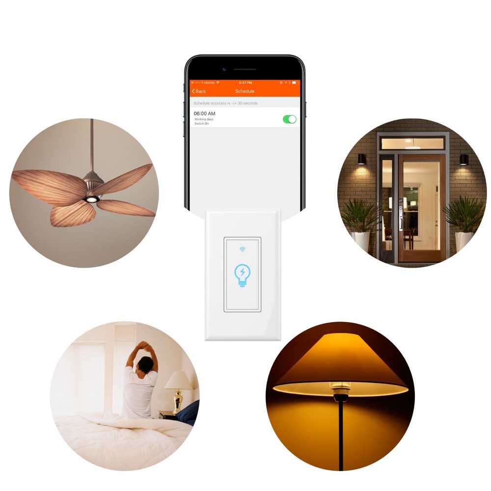 Smart Switch WIFI Light Wall Works with Alexa Google Home smart life 4pack