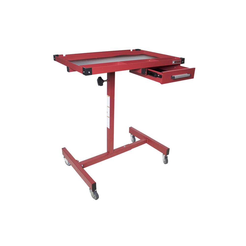 K Tool International Work Table 30 Inch Adjustable (Matte Red) 75104