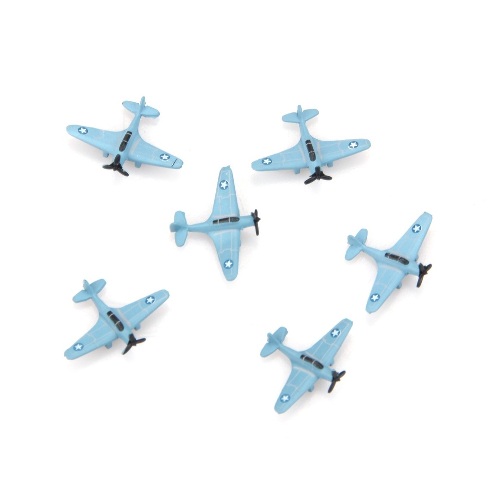 6PCS/Set 1cm 1/1000 US Aircraft Carrier TBD High Simulation Plane Model E