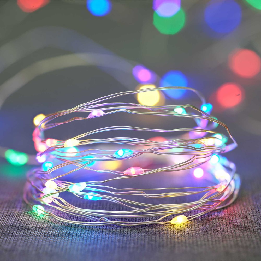 50-Count LED Multi-Color Wire Lights, with 8 Lighting Modes