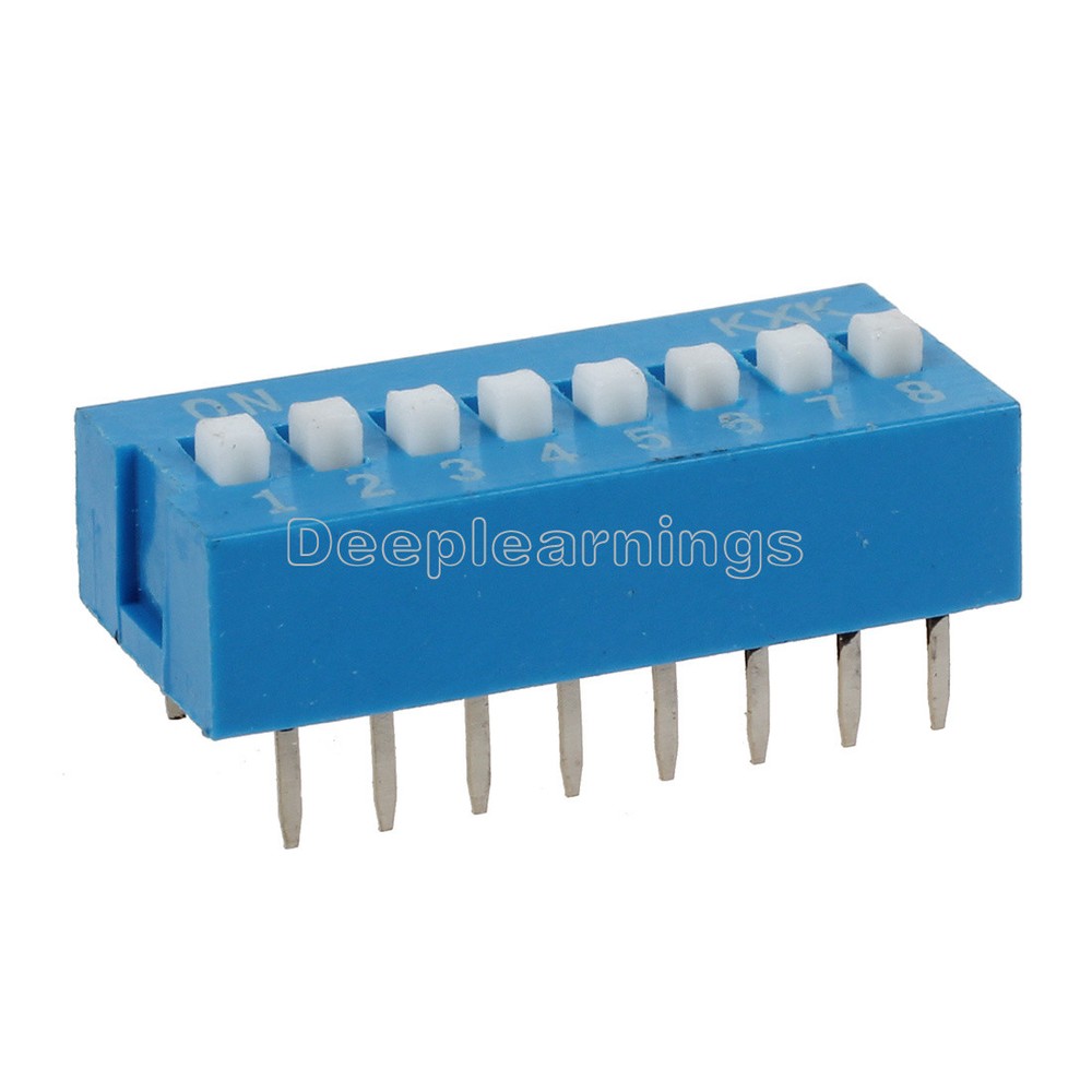 50PCS Slide Type Switch Module 2.54mm 8-Bit 8 Position Way DIP Blue Pitch