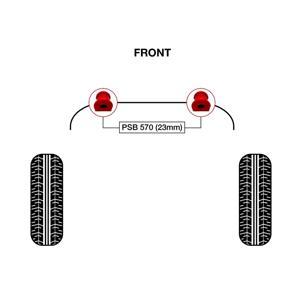 2x Honda Pilot (03-08) Front Sway Bar (23mm) Polyurethane Bushing Kit
