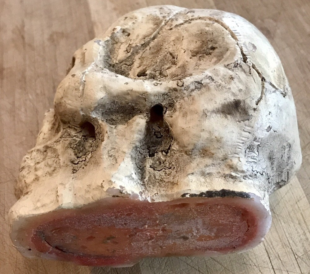 QUALITY NEW, NEVER USED, HEAVY MOLDED PLASTER SKULL CANDLE