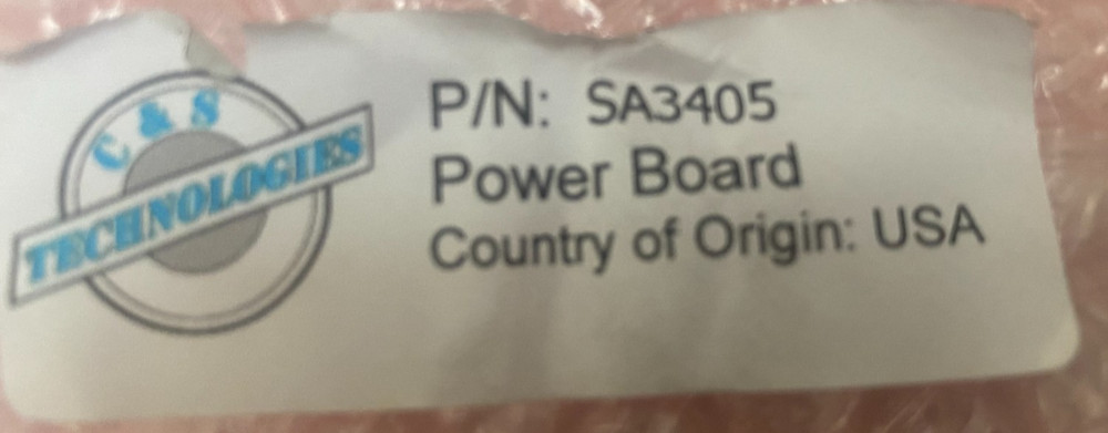 C & S Technologies SA3405 Power board PCB 3290