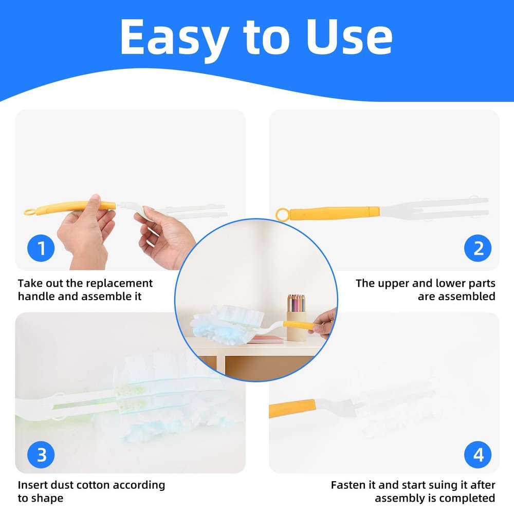 Duster Handle Compatible with Swiffer Duster,Replacement Extendable Dusters M...