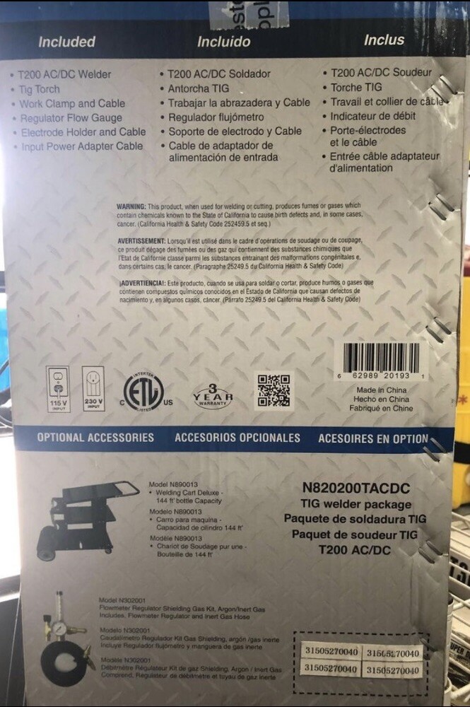 NORSTAR T200 AC/DC TIG WELDER
